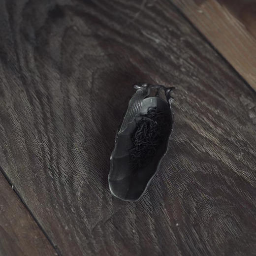 乾茂号造|树叶古锡茶则    规格：长10.6cm  宽4.5cm   高2cm 商品图7