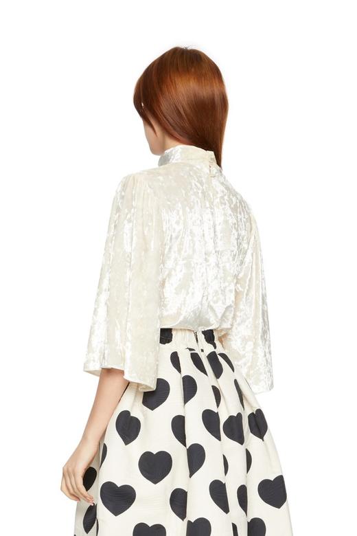 NOIR 白色立领丝绒上衣 6115 商品图2