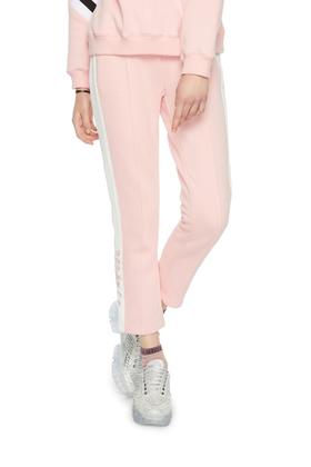 EVA OUXIU伊华欧秀 条纹粉色运动长裤 6082