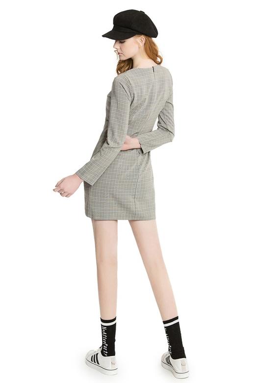 NOIR 蝴蝶结装饰格纹裙 1400 商品图3