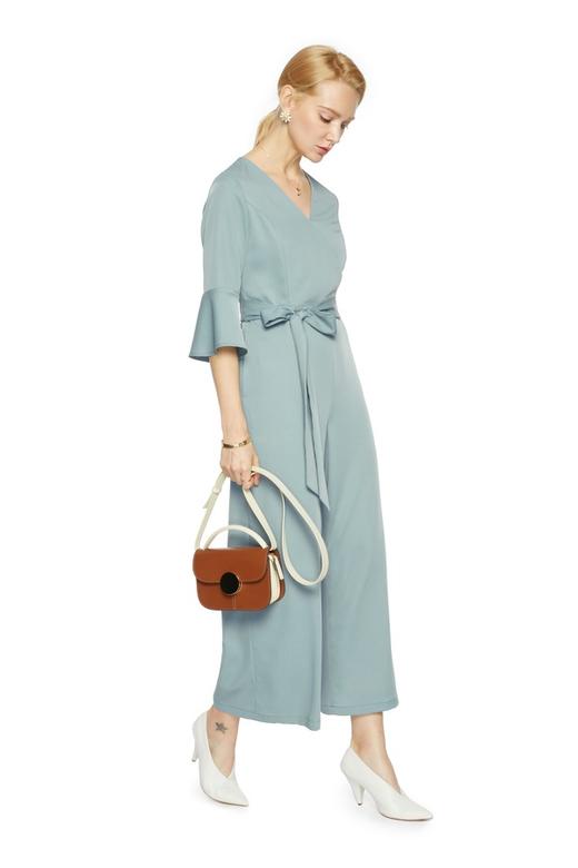 OCTAVIA V领束腰连体阔腿裤 6173 商品图1