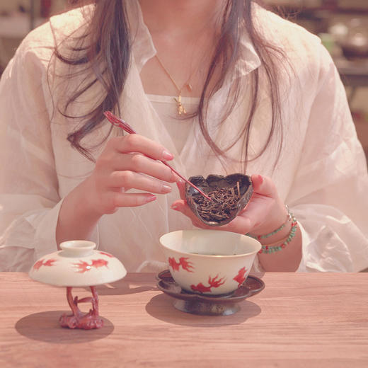 百年制锡 乾茂號｜兰花紫铜茶拨   工艺：烧色工艺   尺寸：13.8cm 商品图4