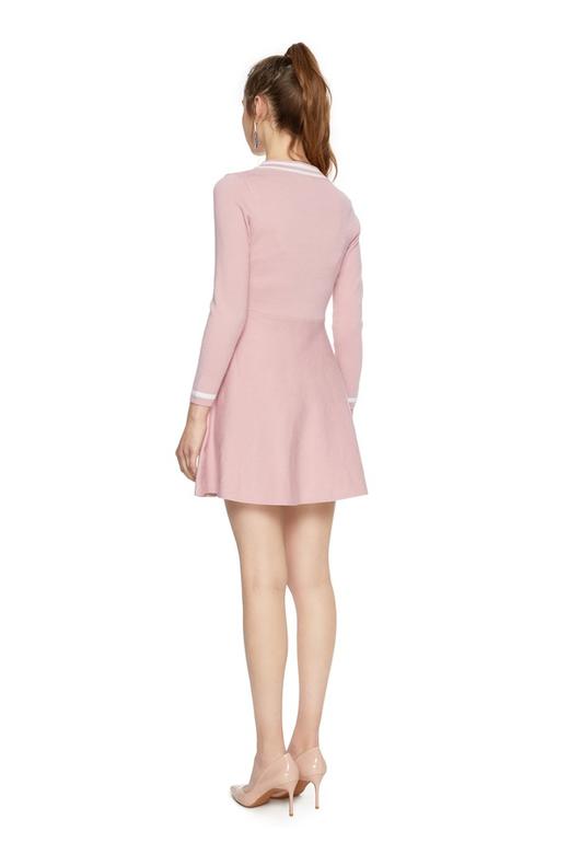 J+C 条纹V领针织连衣裙 5984 商品图2