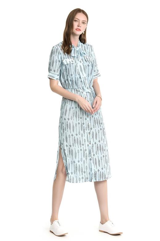 CENCH EDITION 清新蓝羽毛连衣裙 1072 商品图0