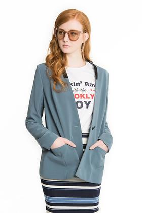 AUGUST 1 EIGHT 复古雾霾蓝西装外套 1435