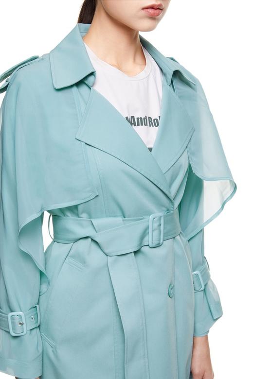 J.A 网纱披肩浅蓝色束腰风衣 7622 商品图3