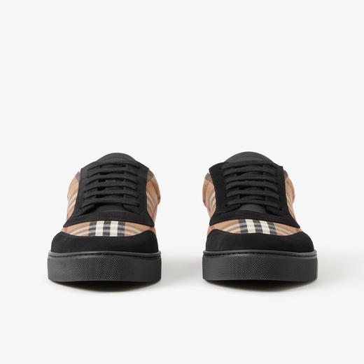 BURBERRY 巴宝莉 男士 Vintage 格纹棉拼麂皮休闲运动鞋 格子 8061756 A8730 商品图1