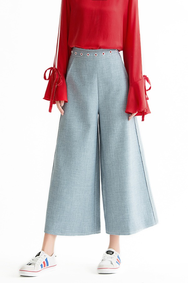 WEN&VI 浅蓝色阔腿裤 1060
