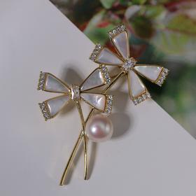 甄珠贝 胸针 淡水珍珠 约9mm