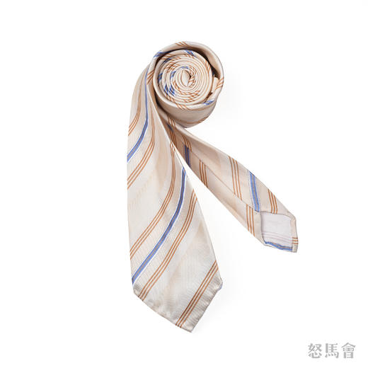 米黄色斜纹蚕丝手工领带 商品图1