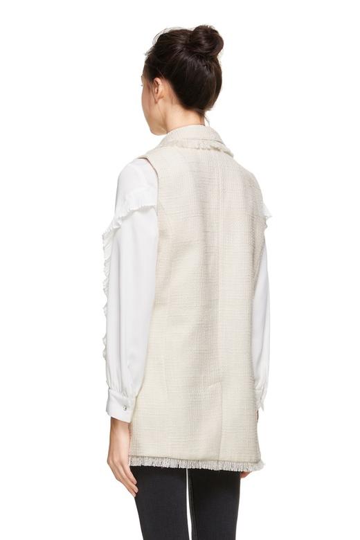 J.A 白色小香风流苏马甲 8648 商品图2