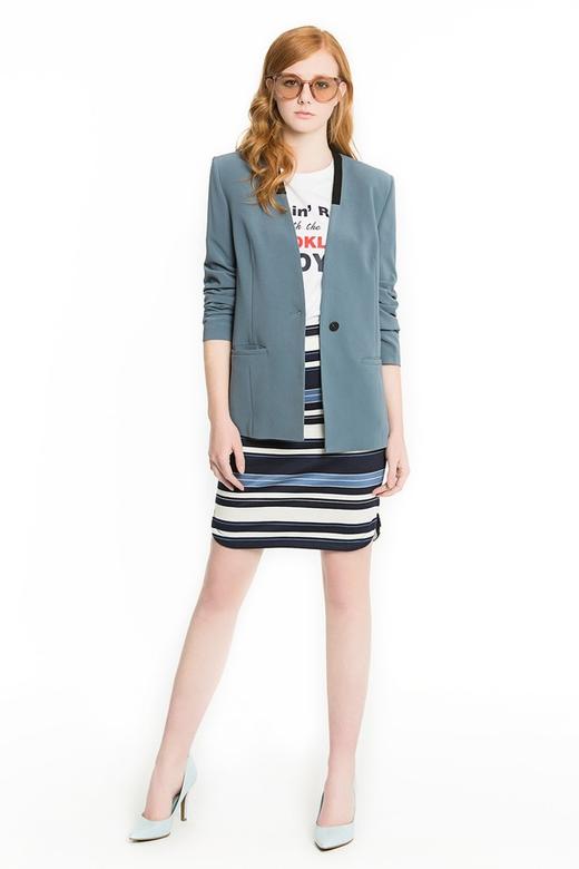 AUGUST 1 EIGHT 复古雾霾蓝西装外套 1435 商品图1