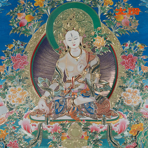 太铜 手工錾刻 铜雕画《唐卡七彩款白度母》限量33幅 商品图3