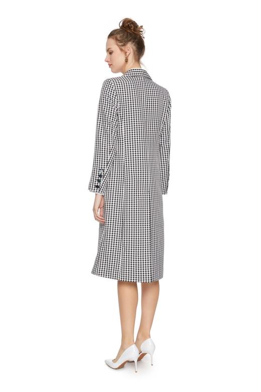 AVA 经典格纹长款外套 6143 商品图2