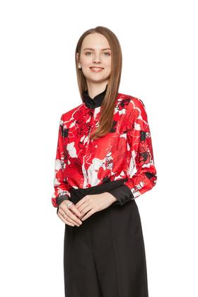 LNNNS 印花拼色立领衬衣 6111