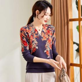 MQ-3467-2305妈妈装针织毛衣打底衫