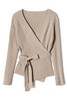 LNNNS 杏色围裹系带针织上衣 8436 商品缩略图4
