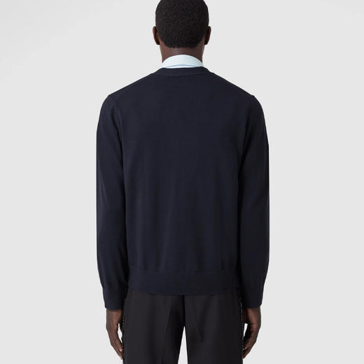 BURBERRY 巴宝莉 男士橡树叶徽章刺绣羊毛开衫 蓝色 8063637 B3590 商品图2