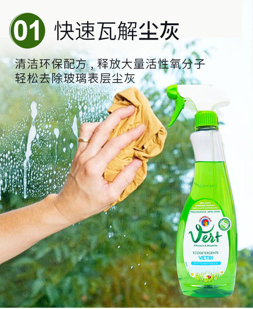 【中欧班列精选2瓶】意大利玻璃清洁剂 原装进口大公鸡管家公鸡头玻璃清洁剂 625ml ON 商品图2