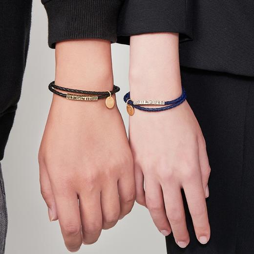 大英博物馆埃及系列 安卡刻纹双圈手绳 潮流款手链 深蓝色 黑色 男女通用款 商品图2