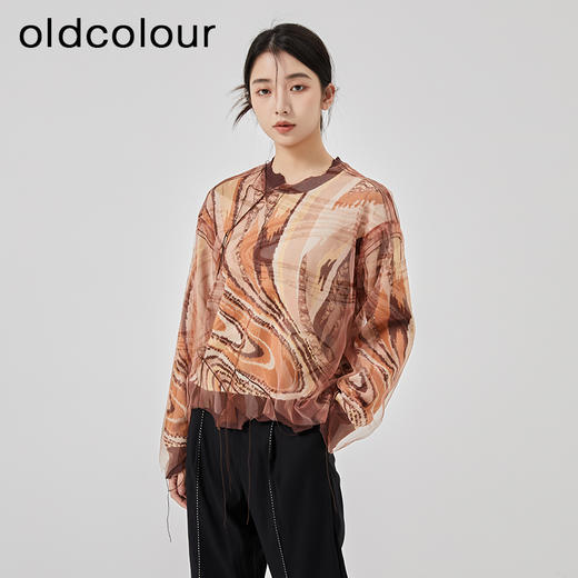 oldcolour2023春季新款纯棉宽松流苏套头针织衫上衣女O11052155 商品图0
