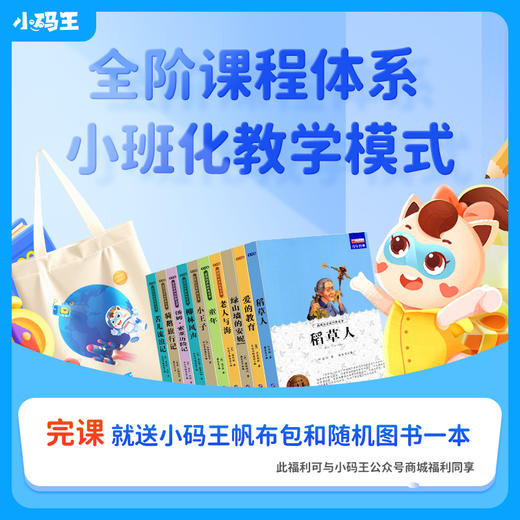 【公众号专属福利】上完体验课就送小码王周边帆布袋&任意图书一本 商品图0