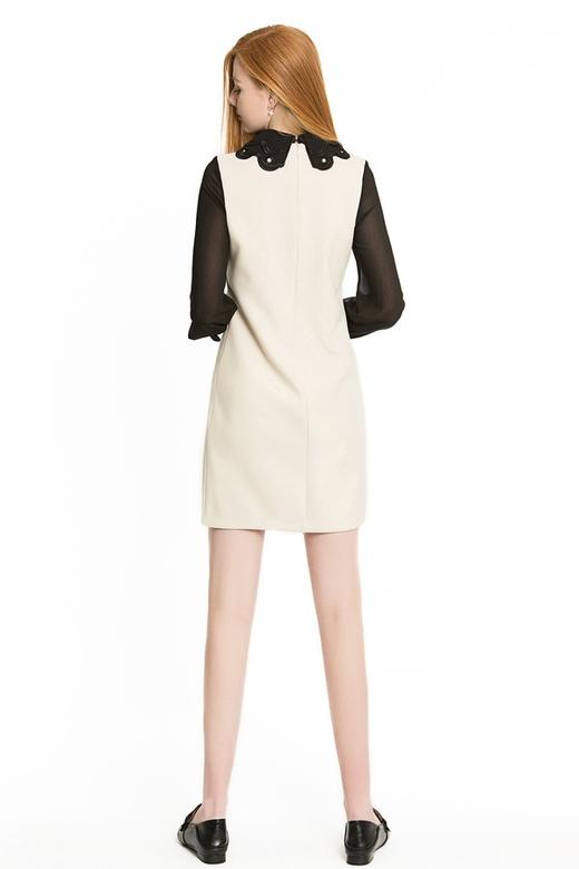 SUMMER & SAGE 沙色拼接袖直筒连衣裙 1427 商品图3