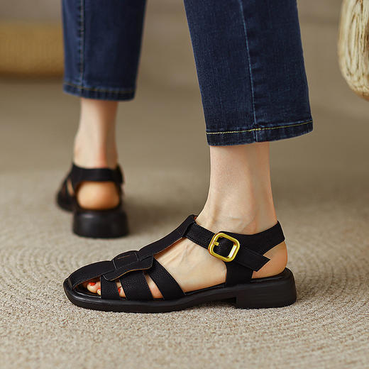 舒适百搭，编织平头真皮凉鞋MT-ML9317 商品图8