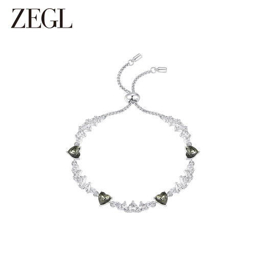 ZEGL设计师黑公主系列爱心波纹手链女轻奢小众精致高级感闺蜜手饰 商品图0