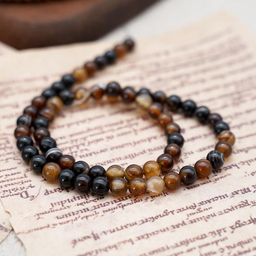 缠丝玛瑙8mm珠料意卡米诺手串念珠单颗珠子散珠半成品 商品图3