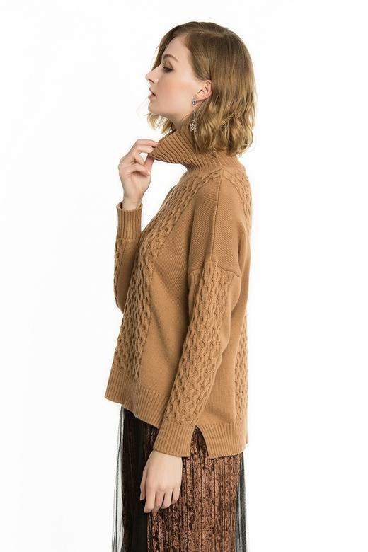SUMMER & SAGE 驼色高领针织衫 1024 商品图1