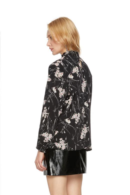 SUMMER & SAGE 印花立领黑色上衣 6213 商品图2