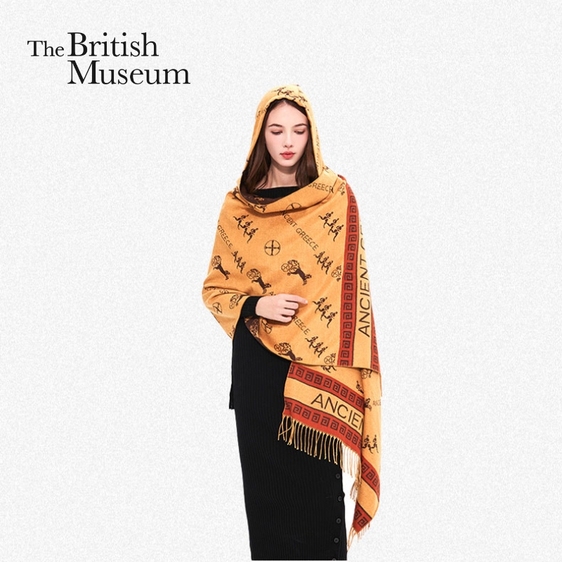 大英博物馆X苏州博物馆联名款 希腊系列陶罐替换披风保暖空调房披肩围巾