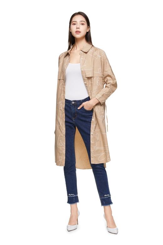 J.A 抽象印花抽绳收腰外套 8650 商品图0