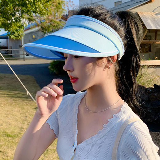 夏季防紫外线大檐空顶帽女户外运动骑行防晒遮阳显瘦新款太阳帽子 商品图1