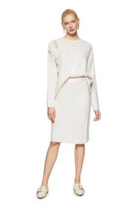 J.A 镂空流苏亮片针织套装 8209