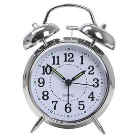 明珠星石英闹钟银色敲玲大声大音量叫醒闹钟PT254座钟1个