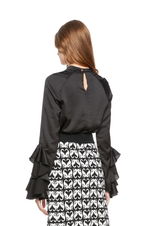 ACFN 黑色荷叶袖挂脖上衣 6027 商品图2