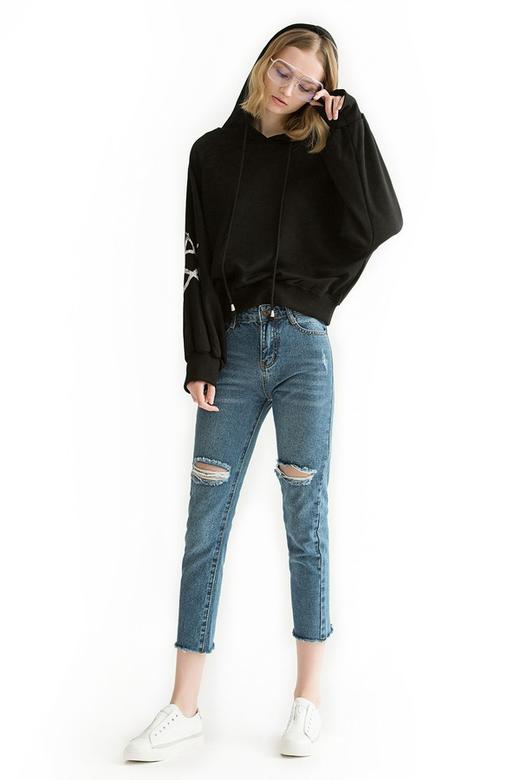 LNNNS 高腰破洞铅笔牛仔裤 1363 商品图1