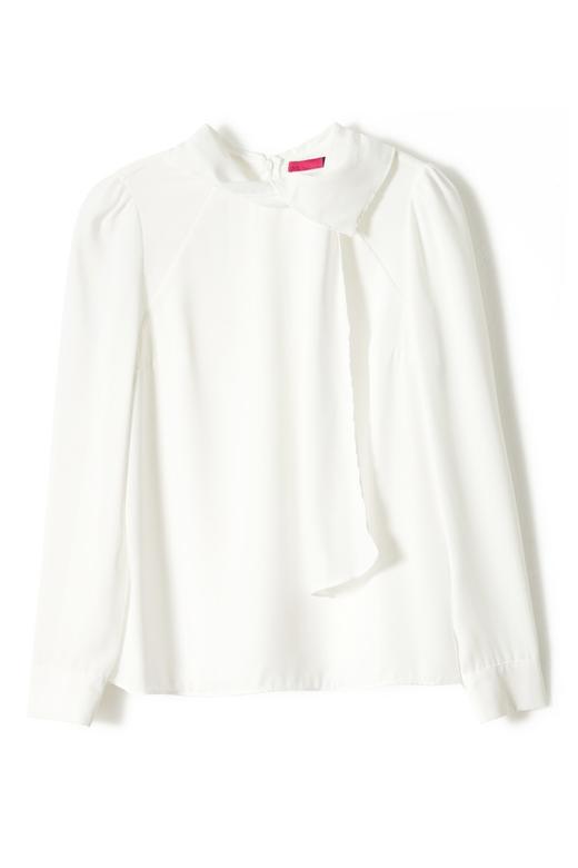 AVA 飘带装饰白色上衣 6044 商品图4