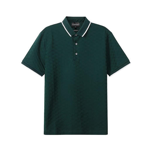 EMPORIO ARMANI 阿玛尼 男士棉质老鹰徽标印花短袖POLO衫 墨绿色 8N1FP0 1JHWZ 0590 商品图0