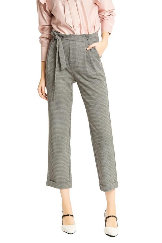 OSA欧莎 高腰格纹系带格纹裤 1445 商品图0