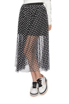 SUMMER & SAGE 半透明波点半身长裙 6055