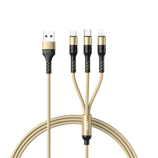 remax极限三合一数据线适用苹果安卓华为typec一拖三编织快充电线 商品图7