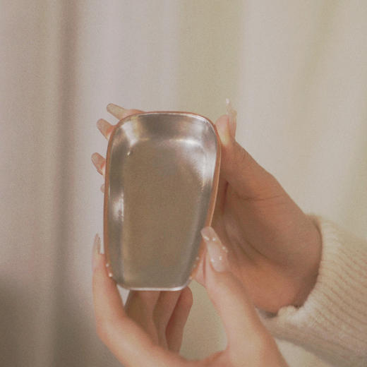 【百年制锡 乾茂号】锡包铜边铆钉茶则     尺寸：宽6  长11 商品图0