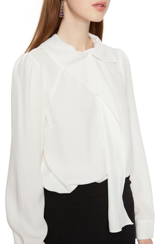 AVA 飘带装饰白色上衣 6044 商品图3