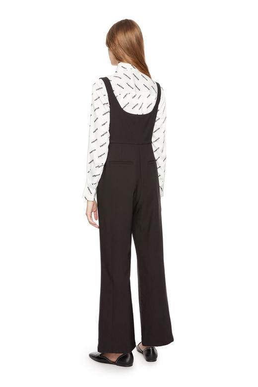 SUMMER & SAGE 明线装饰黑色背带裤 6053 商品图2