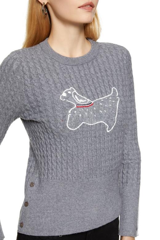 SUMMER & SAGE 抽象动物图案灰色毛衫 8533 商品图3