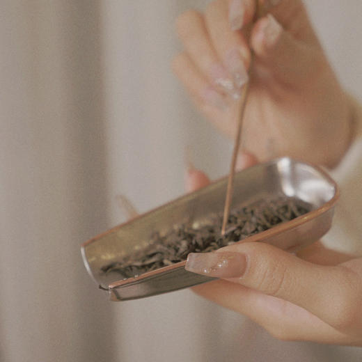 【百年制锡 乾茂号】锡包铜边铆钉茶则     尺寸：宽6  长11 商品图5