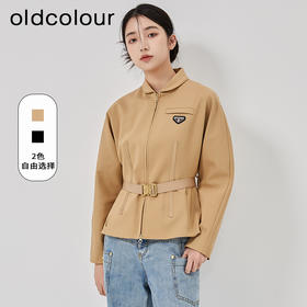 oldcolour2023春季新款纯色简约气质收腰显瘦短款外套女O11041137